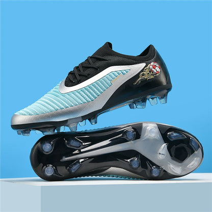 Męskie buty piłkarskie, sportowe buty do piłki nożnej, buty z kolcami do użytku na świeżym powietrzu, dla dorosłych, antypoślizgowe, dla chłopców, z długimi kolcami, treningowe, oddychające, meczowe, wygodne