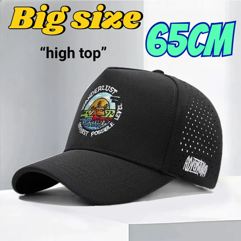 Casquettes de baseball à fond fermé, grande taille, en maille respirante, style « trucker », pour hommes à la tête large, casquette de sport haute, extra-large, 60 cm, 65 cm