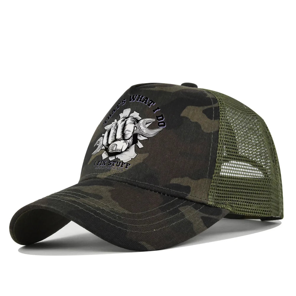 Modebaseballkasket i printet, åndbart net til forår/sommer – Gorras med personligt logo til mænd, kvinder og par – Visirhat, casquette