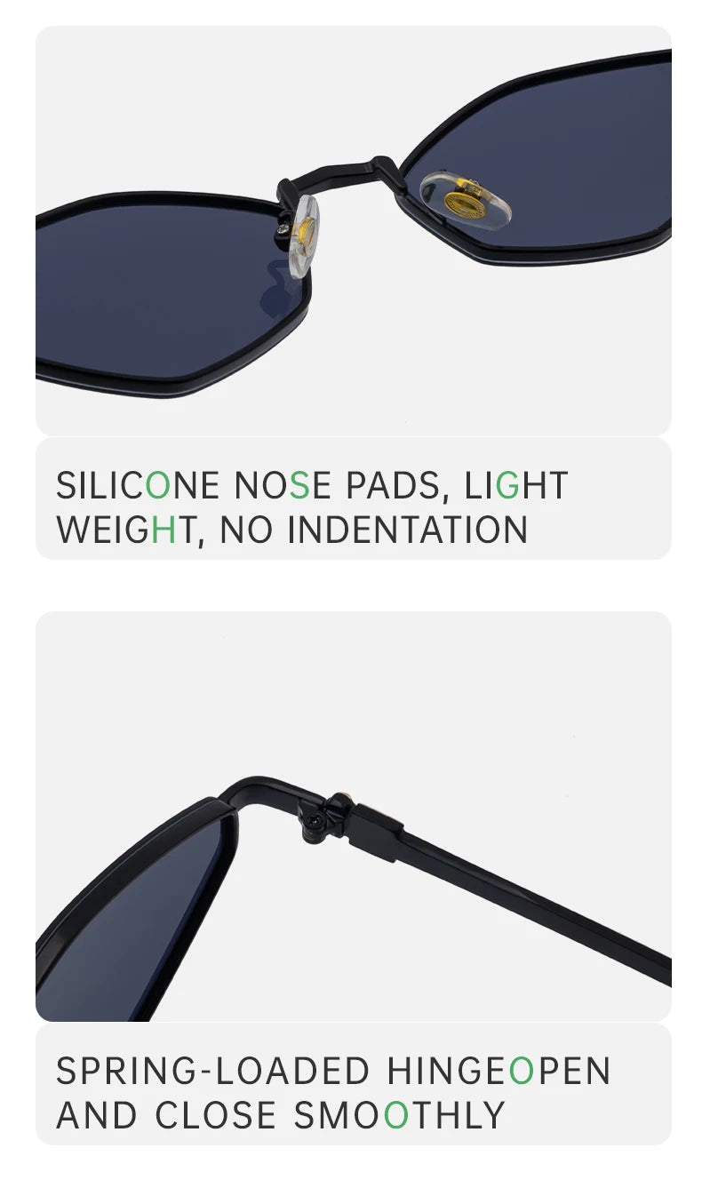 Small Frame Hexagon Punk Sunglasses Women 2026 Luxury Brand Polygon Sun Glasses For Ladies Classic Shades Cat Eye Eyewear