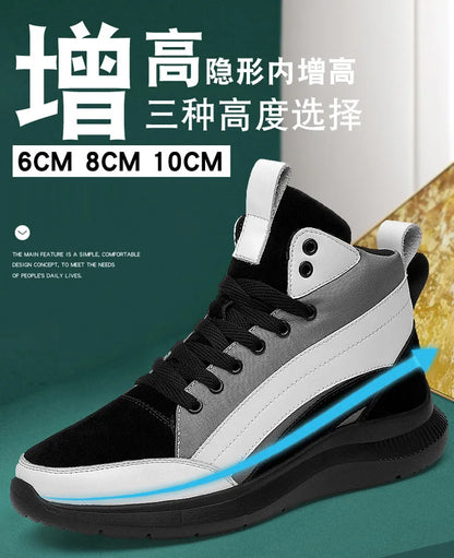 Buty podwyższające z wysoką cholewką – obuwie podwyższające – wkładki podwyższające dla mężczyzn 6 cm, 8 cm, 10 cm – trampki