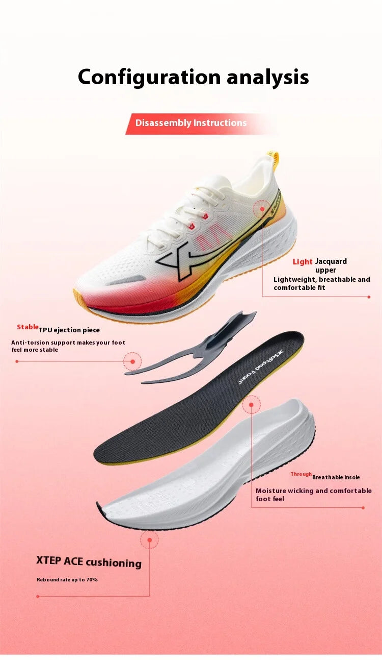 Xtep Five Speed 2.0 Running Shoes For Men   Autumn Comfortable Sports Shoes Jogging Cushioning Sneakers 876319110001