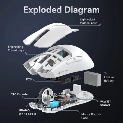 ATTACK SHARK X11 SE Wireless Gaming Mouse 22000 DPI, PixArt PAW3311 Sensor, Tri-Mode Bluetooth, 2.4G & Wired, Lightweight RGB Gaming Mouse