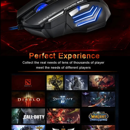 RGB Wired Gaming Mouse USB Ergonomic Gaming Mouse with 7 Buttons, 5500 DPI, Silent Click, RGB Backlit Wired Gaming Mouse for PC & Laptop