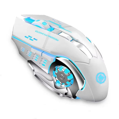 Wireless Bluetooth Mouse Rechargeable 2.4G USB Gaming Mouse, Silent Ergonomic Wireless Bluetooth Mouse with RGB Backlight, Dual Mode Office & Gaming Mouse