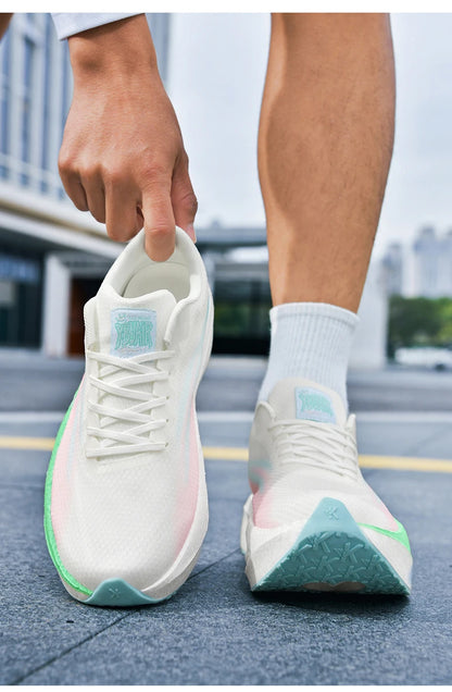 Chaussures de course pour homme, sportives, semelle en carbone, spécialisées, respirantes, légères, pour femme, confortables, athlétiques, antidérapantes, pour marathon