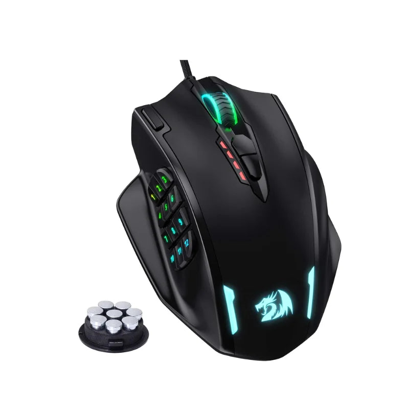Redragon M908 RGB Wired Gaming Mouse, 18 Programmable Buttons, 12400 DPI USB Gaming Mouse with Customizable RGB Backlight for PC & MMO Gaming