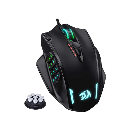 Redragon M908 RGB Wired Gaming Mouse, 18 Programmable Buttons, 12400 DPI USB Gaming Mouse with Customizable RGB Backlight for PC & MMO Gaming