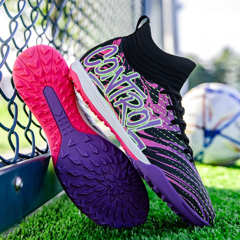 Chaussures de football pour homme, crampons, baskets montantes, chaussures de foot de haute qualité, antidérapantes, pour futsal, gazon, match en salle, best-sellers FG/TF