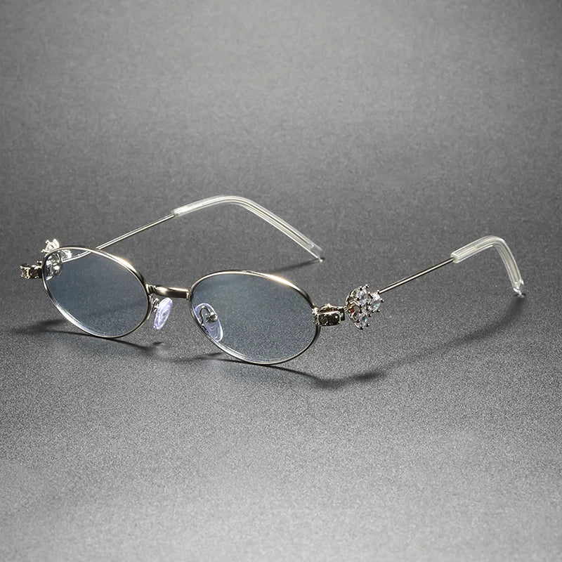 High-End Elegant Diamond-Embellished UV-Protective Sunglasses, Exquisite Stylish Diamond-Inlaid Oval Sunglasses