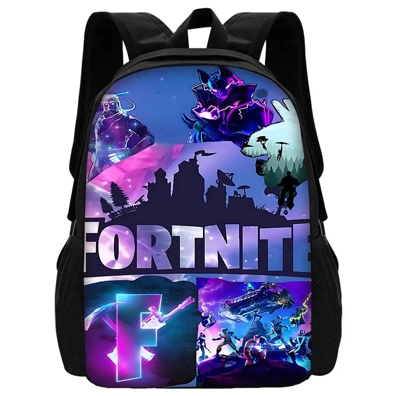 Mochila Escolar Infantil com Lancheira e Estojo, Design de Jogo Popular F-FortniteS, Mochila Escolar para Rapazes e Raparigas, Presente Ideal