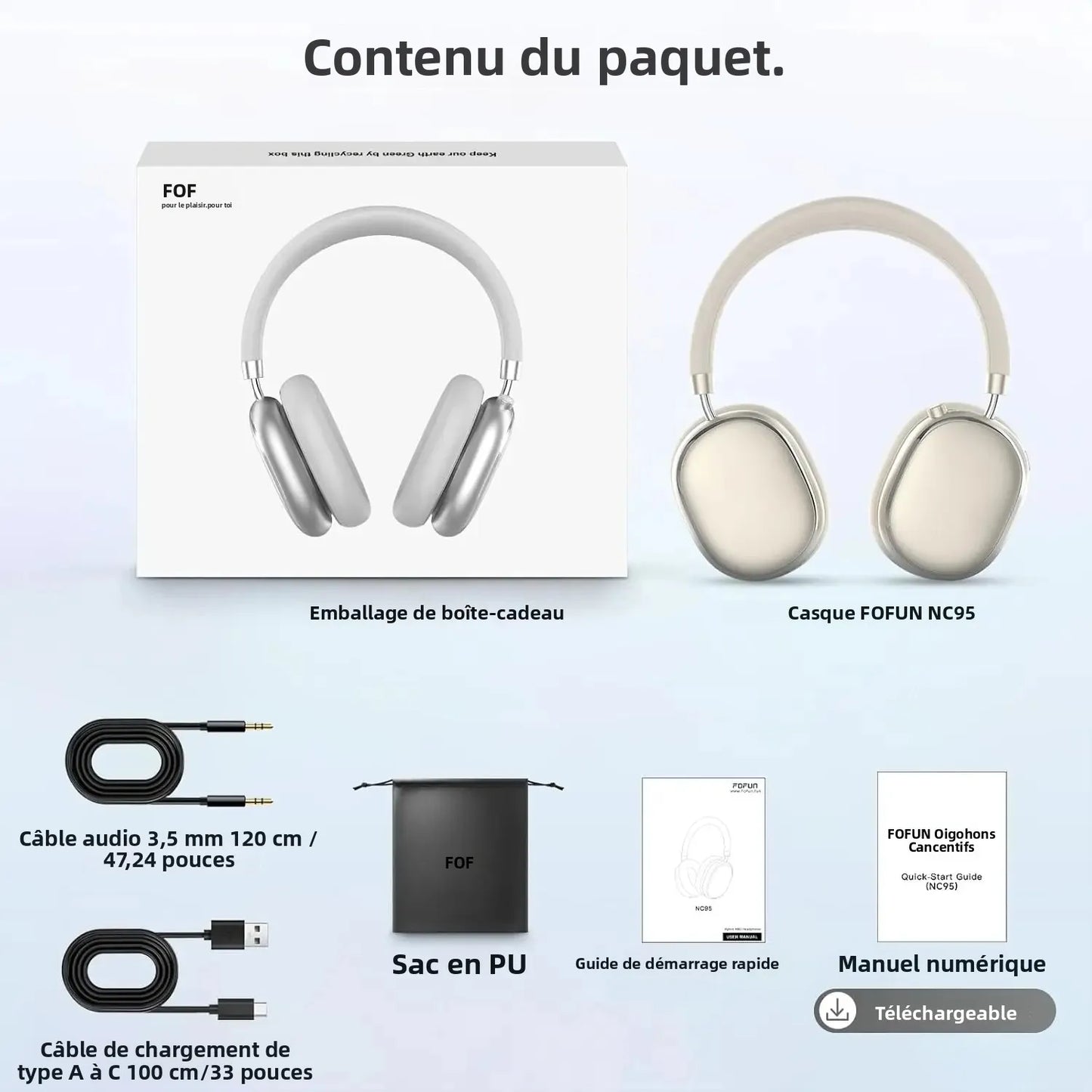 Hybrid Active Noise Cancelling Headphones Bluetooth 6.0 Wireless Over Ear Headphones with Hi-Res Audio, Deep Bass, Transparency Mode, ANC Headset
