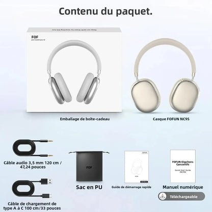 Hybrid Active Noise Cancelling Headphones Bluetooth 6.0 Wireless Over Ear Headphones with Hi-Res Audio, Deep Bass, Transparency Mode, ANC Headset