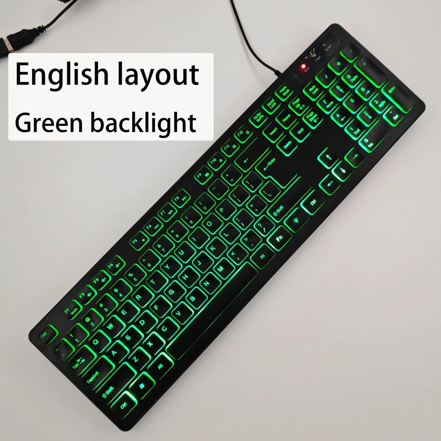 Spanisches/Französisches (AZERTY)/Russisches/Arabisches/Deutsches Tastaturlayout, beleuchtete kabelgebundene Desktop-Gaming-Tastatur für Desktop-Computer und Büro