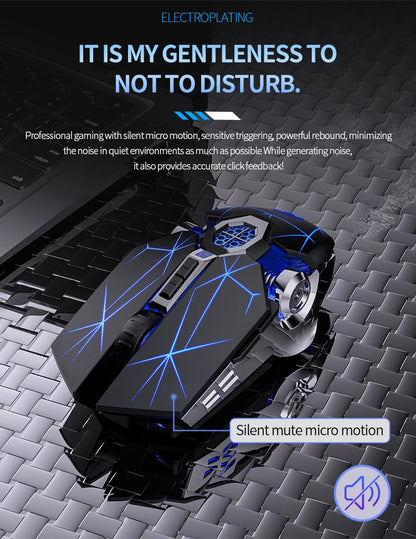 Rechargeable 2.4G Wireless Mouse 1600 DPI Silent Optical Mouse for Laptop, PC, MacBook, USB Wireless Computer Mouse with 6 Buttons