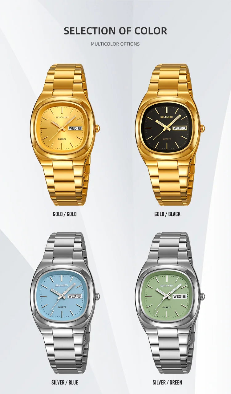 SKMEI 2420 Casual Female Wristwatch Dress For Women Ladies Business Steel Clock Fashion Quartz Date Time Women Luxury Watches
