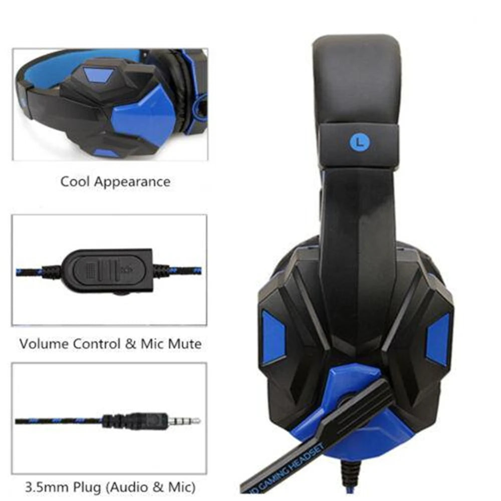 3.5mm Wired Headset Gaming Headset 120° Adjustable Gamer Headset With Noise Cancelling Microphone For PS4/PS5/Xbox/Smartphone/PC