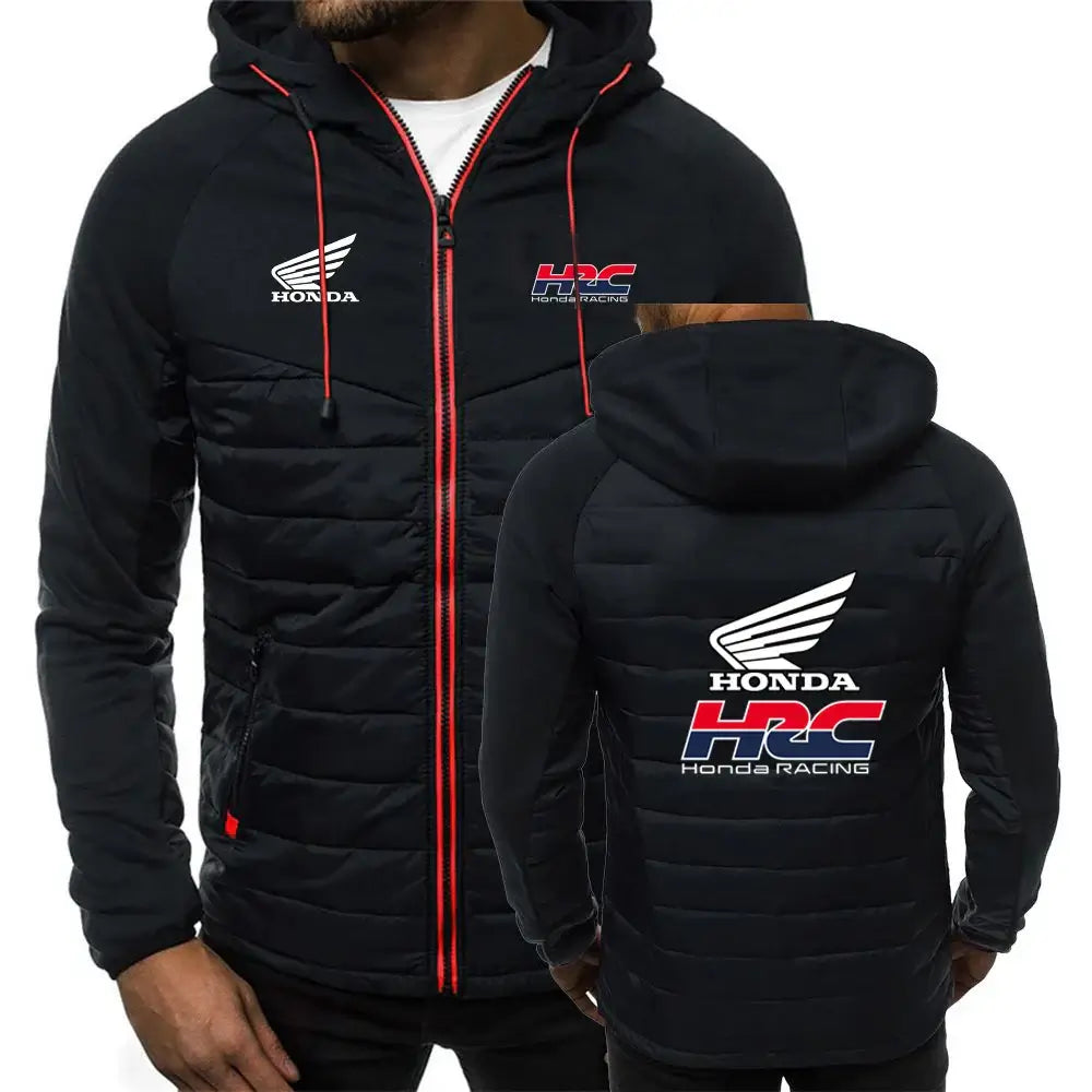 2025 Spring And Autumn Comfortable Jacket Slim Coat Men's New Seven-color Cotton-padded Honda racing Print Patchwork Hoodies, Produit gaming premium Fraquane, produits de luxe, nouvelle génération, équipement gamer