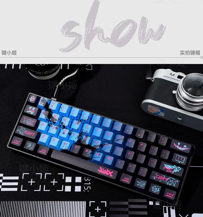 Jinx Personality Key Cap Set PBT 137 Key Gaming Key Cap for 60/84/98/108 Mechanical Keyboard Profile MX Switch