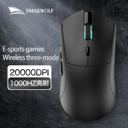 SMAILWOLF RS7 Bluetooth Wireless Gaming Mouse, Tri-Mode PAW3311 Gaming Mouse with Programmable Macro, Rechargeable Bluetooth Gaming Mouse for PC, Laptop & Office