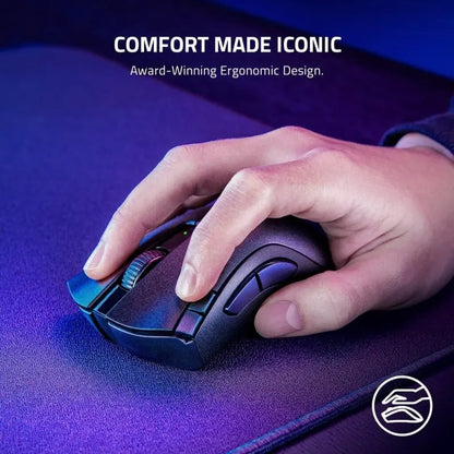 Razer DeathAdder V2 X HyperSpeed Wireless Gaming Mouse with Bluetooth, 5G Optical Sensor, 7 Programmable Buttons, Ergonomic Gaming Mouse