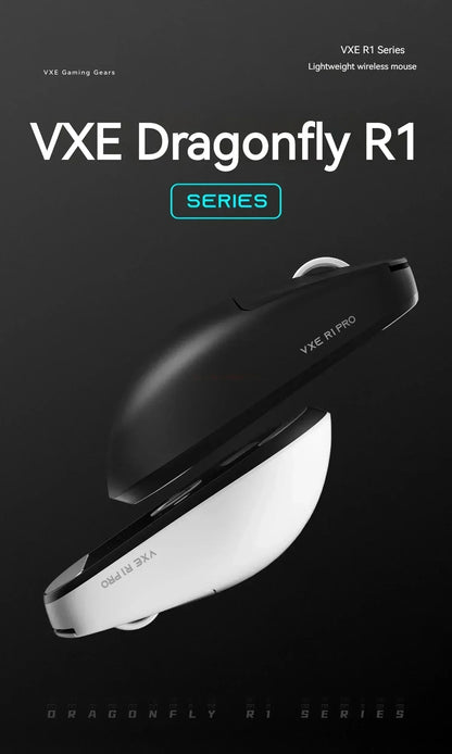 VXE Dragonfly R1 Pro Max Gaming Mouse, Wireless Bluetooth Gaming Mouse with PAW3395 Sensor, Rechargeable Lightweight Ergonomic Esports Mouse