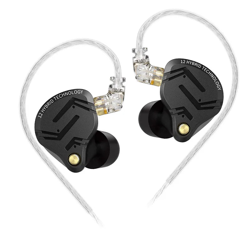 KZ ZS12 PRO X Hybrid Dynamic Balanced Armature IEM Earphones, HiFi In-Ear Monitor Headphones with Detachable Silver-Plated Cable, Studio-Grade Wired Earbuds