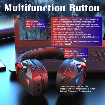 Wireless Gaming Headset with Detachable Noise Cancelling Microphone – 2.4G Wireless, Bluetooth 5.3 & 3.5mm Wired Gaming Headphones for PS5, PC, Xbox, Mobile
