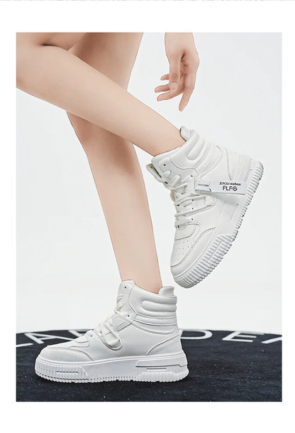 Modische Freizeit-Sneaker, High-Top-Skateboard-Schuhe, Studentenstiefel, Herren und Damen, trendig, strapazierfähig, zweifarbig, für Paare