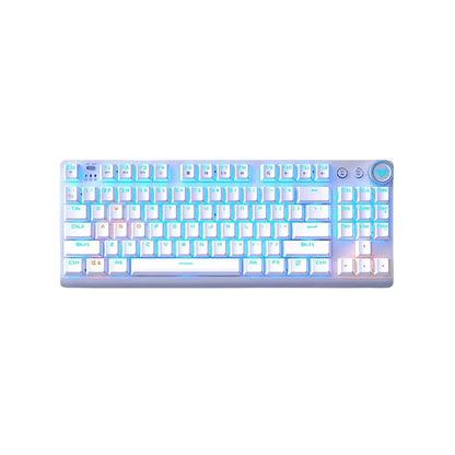 AULA F3001 Mechanical Keyboard Bluetooth Wireless Three Mode Metal Panel Two-color Injection Molding Cool Backlight Effect 87Key