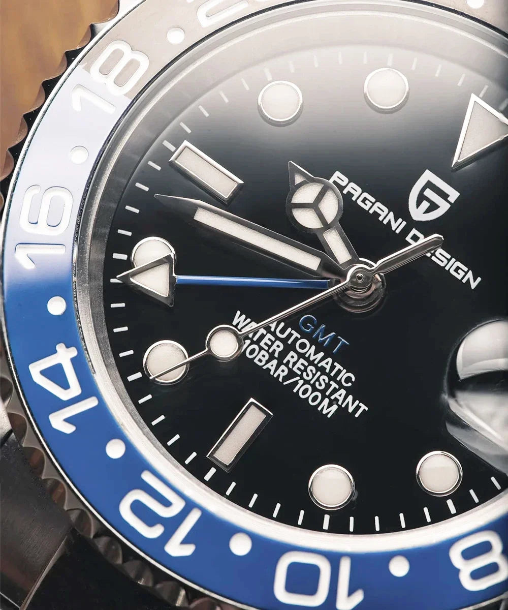 PAGANI DESIGN 40MM GMT Watches for Men Luxury Sapphire AR Mechanical Watch Ceramic Bezel Automatic 100M Waterproof Gift watch