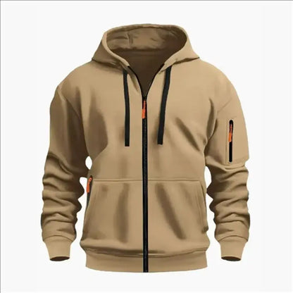 Men's Sweatshirts with Zipper Pockets Thin Solid Color Half Tracksuit Casual Outdoor Hooded Tracksuit Long Sleeves Jacket Coats, produit gaming premium Fraquane