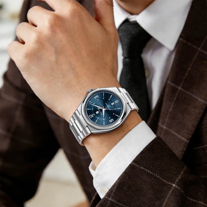 SAPPHERO Luxury Men's Watches Date Display Stainless Steel Watch Strap Men's Gifts Travel Essentials Waterproof Wristwatch