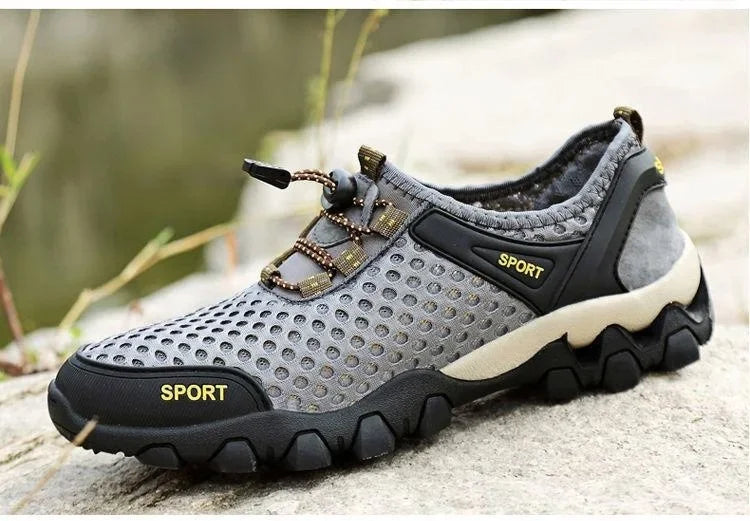 Chaussures de sport en maille pour homme, été : chaussures de mode pour l'alpinisme, respirantes, légères, antidérapantes, pour le plein air, les voyages, la course à pied et le quotidien