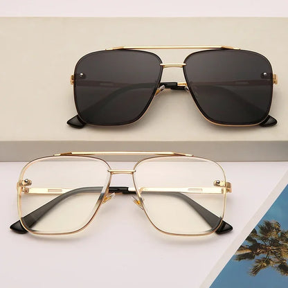 Classic Square Sunglasses Cool Men Vintage Luxury Brand Design Metal Sun Glasses Women Shades UV400 Oculos De Sol