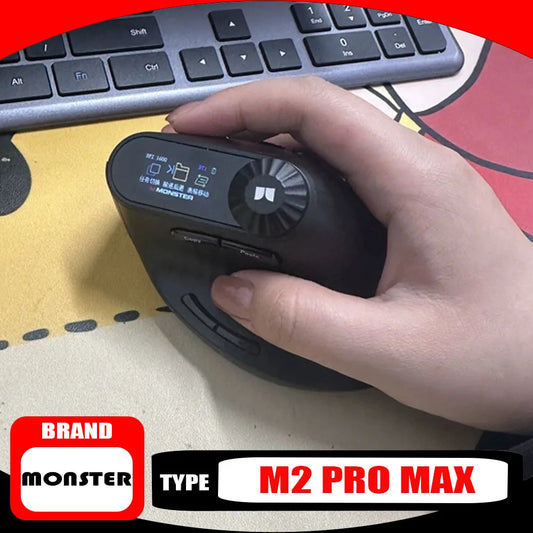 Monster M2 PRO MAX Gaming Mouse Wireless Rechargeable Dual Mode 24600 DPI Lightweight Ergonomic Gaming Mouse for PC & Laptop