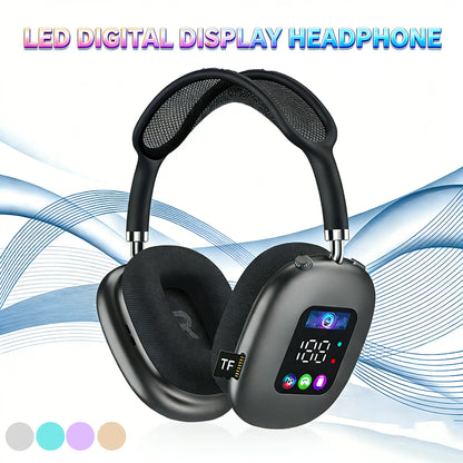 MAX600 Model New Wireless Active Noise Cancelling Headphones Hybrid Wireless Headphone With Touch Control LED Screen 2026 Hot
