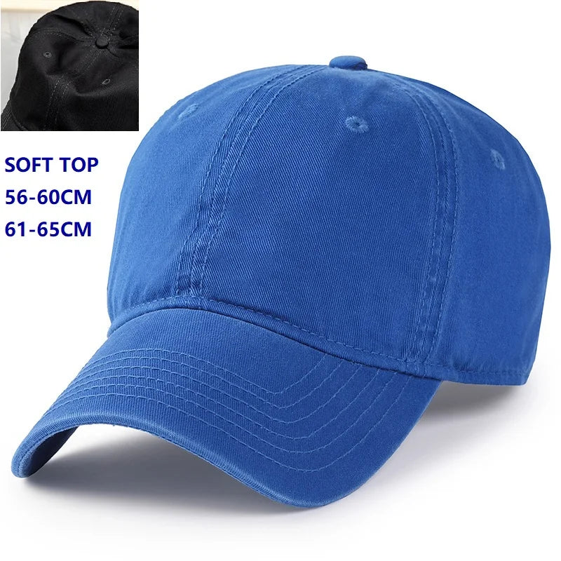 Baseball Caps for Big Head Men Women XXL Oversize High Crown Adjustable Plain Solid Snapback Hats 56-60cm 60-65cm