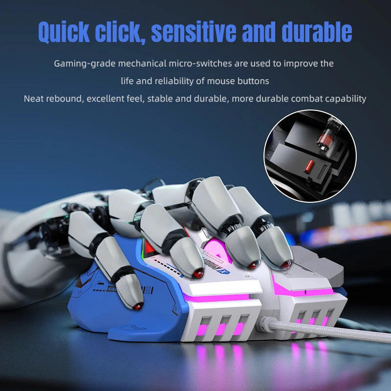 HXSJ Programmable Gaming Mouse Wired 12800 DPI RGB Gaming Mouse with 12 Programmable Buttons, Ergonomic Wired Gaming Mouse for PC, Laptop & Windows