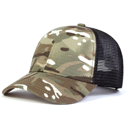 Cappellino da baseball da uomo mimetico, cappello estivo da sole, cappellino da baseball militare mimetico, cappellino tattico traspirante per attività all’aperto