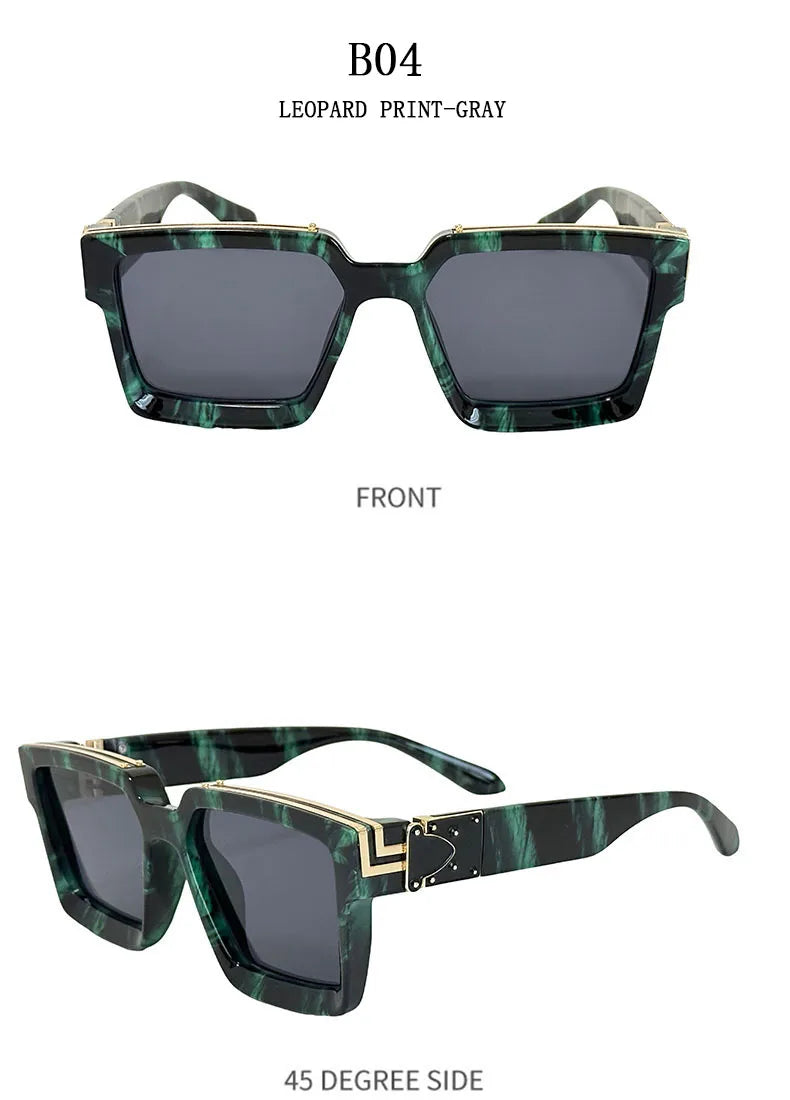 Millionaire Square Sunglasses For Men Retro Sunscreen Sunglasses Women Trendy And Fashionable Vintage Fashion Glasses Zonnebril