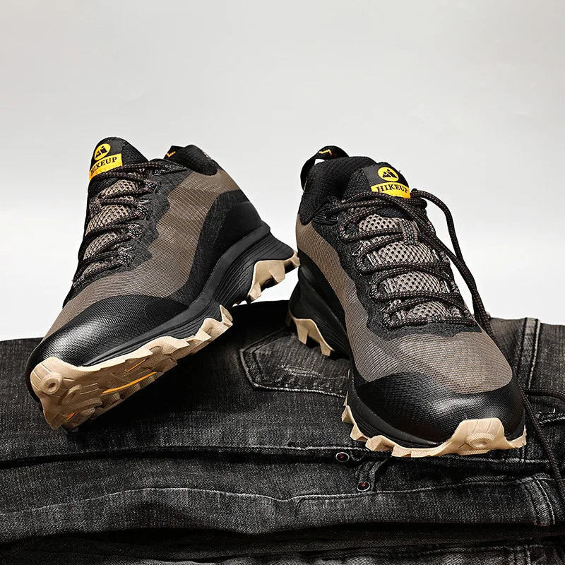 HIKEUP Chaussures de course en plein air pour hommes et femmes, antidérapantes, randonnée, camping, sports de trail, chaussures de sécurité pour hommes, confortables, baskets de trekking