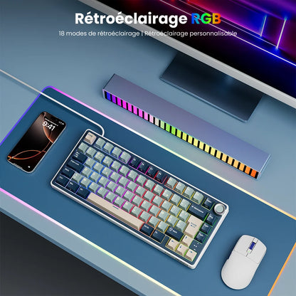 RK R75 Royal Kludge Wired Mechanical Keyboard 80 Keys 80% Gasket RGB Backlit Hot-swappable Gaming Keyboard with MDA PBT Keycaps
