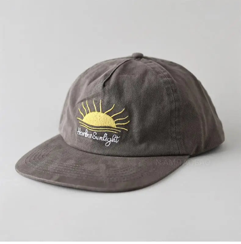 Casquette de baseball à visière plate mignonne pour femmes, hommes et adolescents, avec broderie « Sunrise », casquettes d'été et chapeaux de soleil
