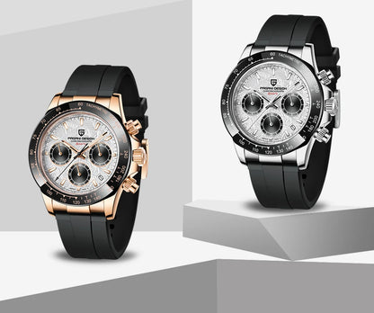PAGANI DESIGN 1664 Luxury Automatic Mechanical Men's Watch VK63 movement AR Sapphire Crystal Rubber 100m Waterproof Men's Watch