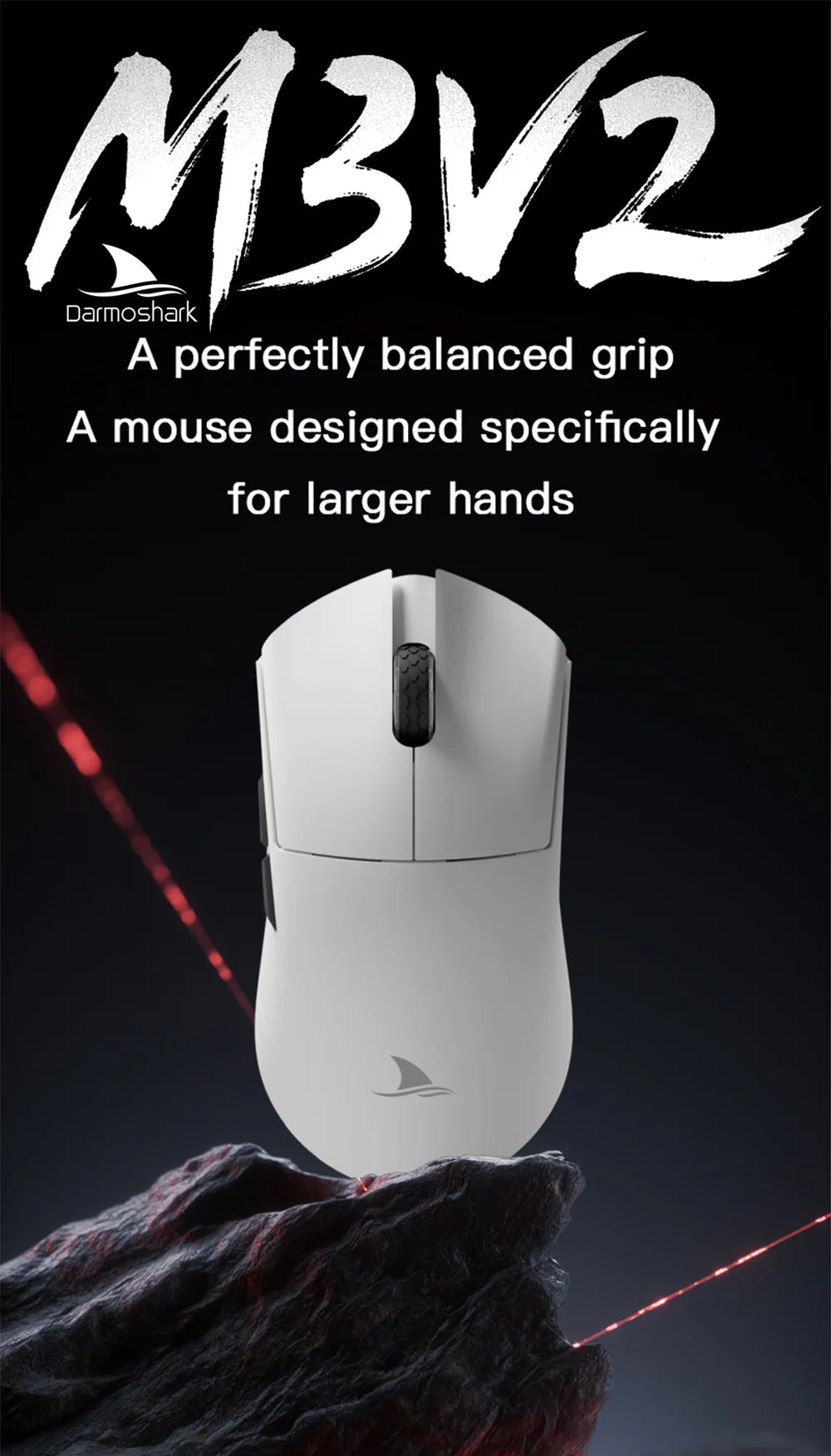 Souris gaming sans fil Darmoshark M3 V2 Tri-Mode 8K, capteur PAW3395, 26K DPI – Souris gaming ultra-légère pour PC et ordinateur portable