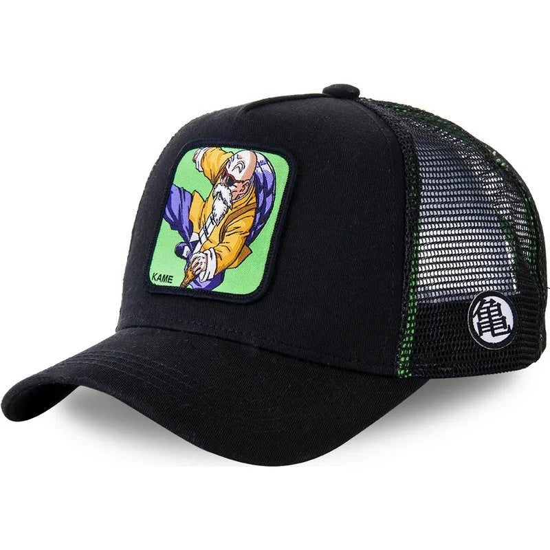 Cappellino da viaggio estivo Dragon Ball Buu Goku per uomo, con visiera, ricamo, stile hip-hop, visiera parasole, regolabile, in rete, tipo "trucker"