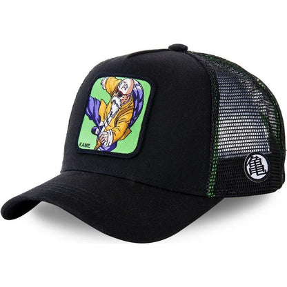 Cappellino da viaggio estivo Dragon Ball Buu Goku per uomo, con visiera, ricamo, stile hip-hop, visiera parasole, regolabile, in rete, tipo "trucker"