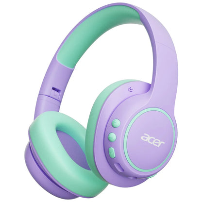 Acer Kids Bluetooth 6.0 Headphones with Mic, 75H Playtime, 85dBA Safe Volume Over-Ear Wireless Headphones, USB-C Fast Charging for iPad, Tablet & School