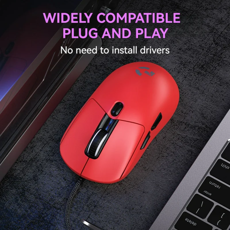 Xundler Wired Gaming Mouse 12800 DPI RGB Programmable Ergonomic USB Gaming Mouse with Instant A825 Sensor, 6 Adjustable DPI Levels for PC & Laptop